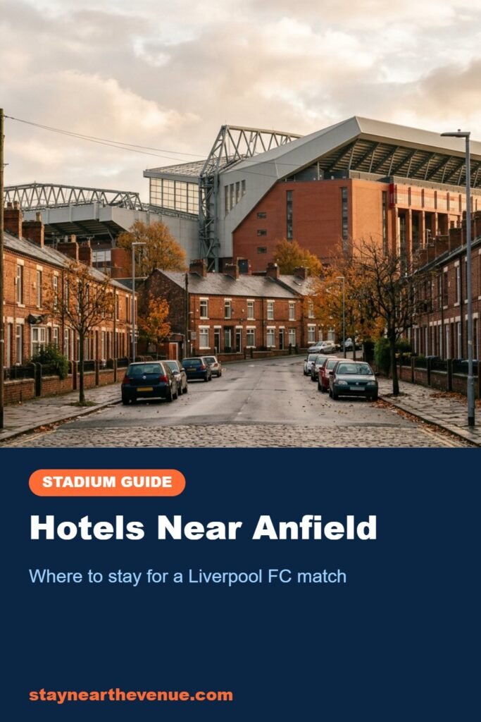 Pinterest pin: Hotels Near Anfield