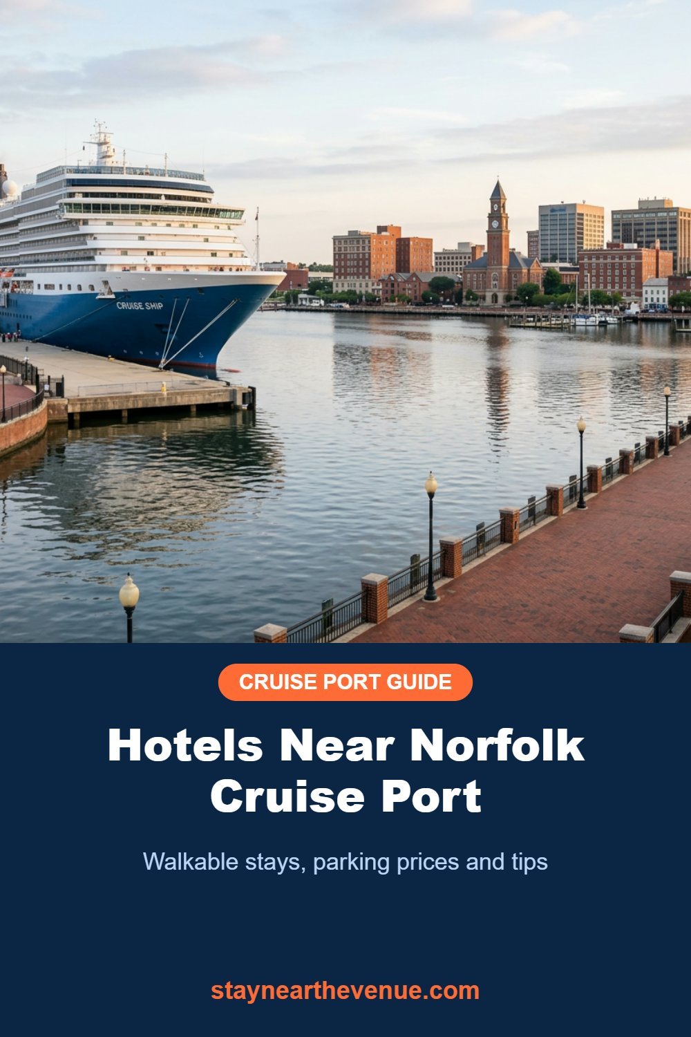 Pinterest pin: hotels near Norfolk cruise port