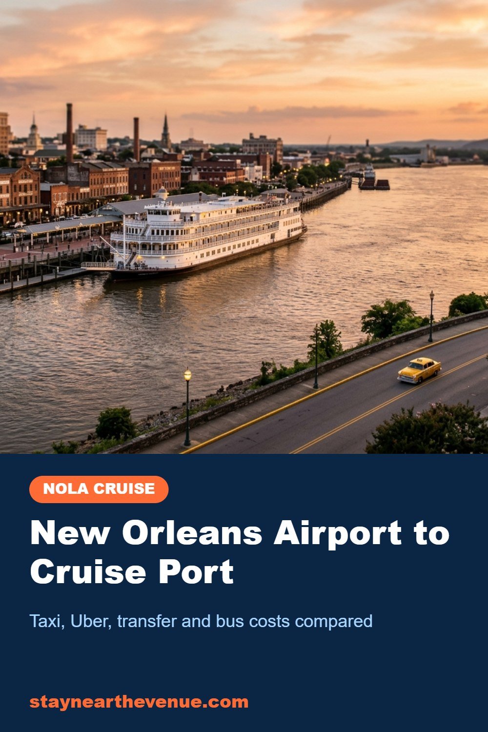 New Orleans Airport to Cruise Port – Pinterest pin