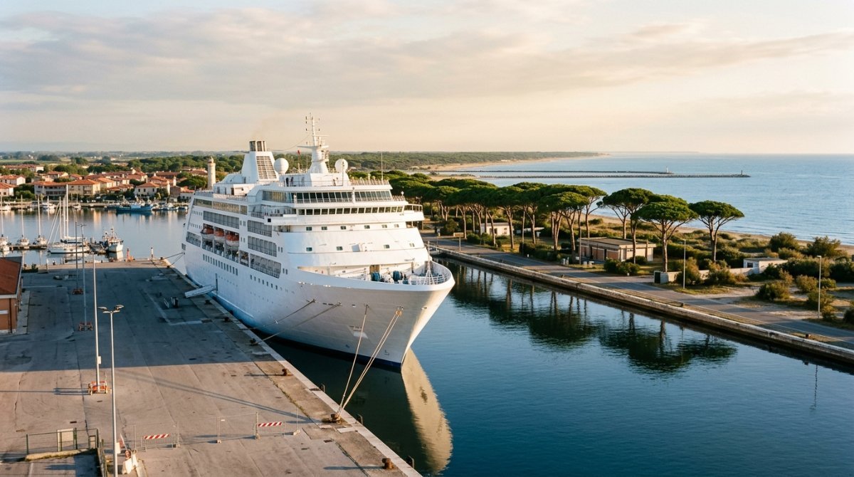 Cruise ship docked at Porto Corsini, the Ravenna cruise terminal